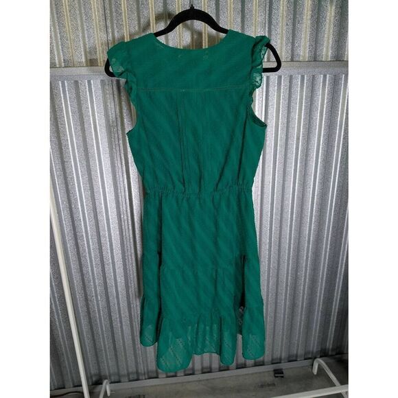 Anthropologie HD in Paris Ruffle Dot Signe Green Dress Women's Size 8 - Picture 2 of 4